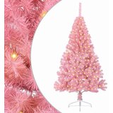 vidaXL Umjetno predsvijetljeno božićno drvce Ružičasta 180 cm PVC | shoptok.hr