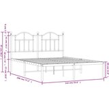  Metalni okvir za krevet s uzglavljem crni 135x190 cm | shoptok.hr