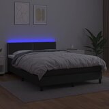  box spring s madracem LED crni 140 x 190 cm umjetna koža | shoptok.hr