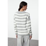 Trendyol Gray Color Blocked Crew Neck Knitwear Sweater | Shoptok.si