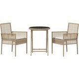  Set vrtne bistro stolice od 3 komada s jastučićima bež poliratan | shoptok.hr