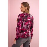 Kesi Women's sweatshirt with animal print and zipper fuchsia | shoptok.hr