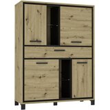 Livetastic Visoka Komoda Trondheim, Barva Hrasta, Črna | Shoptok.si