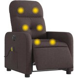 Električni masažni naslonjač od tkanine tamnosmeđi | shoptok.hr