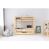 Adeko Dječji krevet na kat/s dodatnim ležajem s prostorom za odlaganje s podnicom 90x180 cm u prirodnoj boji CLPBN – | shoptok.hr