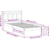  Krevetna konstrukcija Smeđa 160 cm x 200 cm Masivna borovina | shoptok.hr