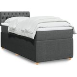 vidaXL Box spring postelja z vzmetnico temno siva 80x200 cm blago | Shoptok.si