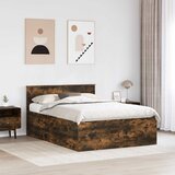 Krevetna konstrukcija s uzglavljem Dimljeni hrast 150 x 200 cm | shoptok.hr