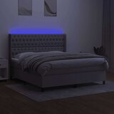  Box spring s madracem LED svjetlosivi 180x200 cm tkanina | shoptok.hr