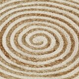  Ručno rađeni tepih od jute sa spiralnim uzorkom bijeli 150 cm | shoptok.hr