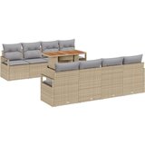  Set vrtnog namještaja sa jastučićima bež poli ratan akacija 2-sjedna vrtna sofa s jastučićima bež poli ratan | shoptok.hr