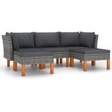 The Living Store Vrtna sedežna garnitura 5-delna z blazinami poli ratan siva - Vrtna Sedežna Garnitura, (21459827) | Shoptok.si