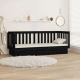  Dnevni ležaj crni 90 x 190 cm od masivne borovine | shoptok.hr