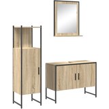 vidaXL set 3 kosov kopalniškega pohištva iz svetlega hrasta, ogledalo s polico iz svetlega hrasta 50x12x60 cm iz inženirskega lesa | Shoptok.si