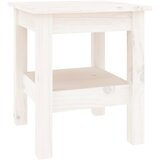 Maison Chic Klubska mizica - kavna mizica - Nizka mizica bela 35x35x40 cm trdna borovina, (21754545) Cene