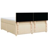 vidaXL Box spring postelja z vzmetnico krem 180x200 cm blago, (21306213) | Shoptok.si