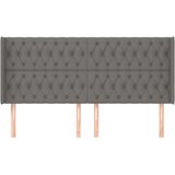  Vzglavje z ušesi temno sivo 183x16x118/128 cm blago, (20793484) | Shoptok.si
