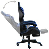 vidaXL Igraća stolica od umjetne kože s osloncem za noge crno-plava | shoptok.hr