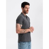 Ombre BASIC men's single color pique knit polo shirt - graphite | Shoptok.si
