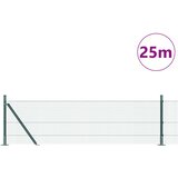 vidaXL Zavarena Mreža Ograde s 13 Flanširanim Stupovima Zeleni 0.5x25 m Čelik | shoptok.hr
