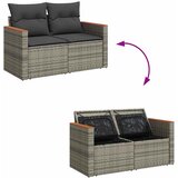  7-dijelni set vrtnih sofa poliratan i bagrem s jastucima sivi | shoptok.hr