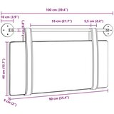 Držeće uzglavlje Zidne Bijeli 100 x 55 x 5 cm tkanina - Bijeli 90 cm bez LED svjetla | shoptok.hr