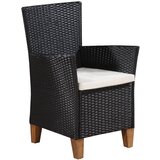  7-dijelni vanjski blagovaonski set od poliratana crno-smeđi | shoptok.hr