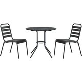  Set složivih vrtnih stolica 3 kom antracit čelik obložen prahom | Eponuda.com