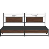 Metalni okvir kreveta bez madraca smeđa boja hrasta 193x203 cm | shoptok.hr