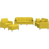  4-dijelni set sofa s jastucima svjetložuti od tkanine | shoptok.hr