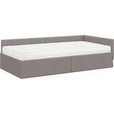  Kutni krevetni okvir s madracem Ostalo 2 pcs Sivo-smeđa tkanina | shoptok.hr