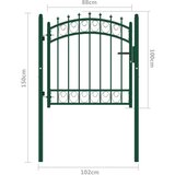  Vrata za ogradu sa šiljcima čelična 100 x 100 cm zelena | shoptok.hr