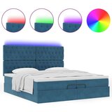  Otoman okvir kreveta s madracima plavi 200x200cm baršunasti - Tamno plava 200 x 200 cm Dizajn s gumbima | shoptok.hr