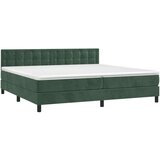  Krevet s oprugama i madracem tamnozeleni 200x200 cm baršunasti | shoptok.hr