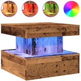 Maison Chic Klubska mizica - kavna mizica - Nizka mizica z LED lučkami starinski les 50x50x40 cm, (21752189) | Shoptok.si