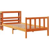  Okvir kreveta s uzglavljem voštano smeđi 90x200 cm od borovine | shoptok.hr