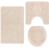  Set prostirki za kupatilo s protukliznom podlogom 3 pcs Krema | shoptok.hr