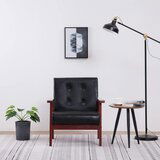 The Living Store Fotelj črno umetno usnje - Naslanjač, (21420500) | Shoptok.si