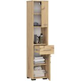 AKORD Fin Visoka Kopalniška Omara, 2 Vrata, 1 Predal In 1 Odprt Predel, Hrast Artisan, (5000332654) | Shoptok.si
