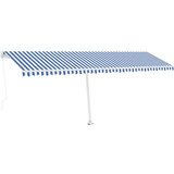 Tenda na ručno uvlačenje s LED svjetlom 600x350 cm plavo-bijela | shoptok.hr