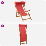  Ležaljka 2 pcs 3 Pozicija Čvrsto drvo eukaliptusa Crvena | shoptok.hr