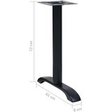 vidaXL Noge za bistro stol 2 kom crne 61x8x72 cm lijevano željezo | shoptok.hr