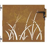  Vrtna vrata 85 x 100 cm od čelika COR-TEN s uzorkom trave | shoptok.hr