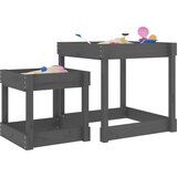  The Living Store Miza za pesek 2 kosa siva trdna borovina - Miza Za Pesek, (21443978) | Shoptok.si