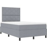 vidaXL Krevet s podnožjem s madracem i LED svjetlom svijetlo sivo 120x190 cm | shoptok.hr