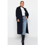 Trendyol Navy Blue Oversize Wide Cut Long Wool Cachet Coat | Shoptok.si