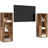  Set TV komoda Zidne 2 pcs Staro drvo 107 x 35 x 37 cm | shoptok.hr