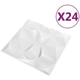  Zidne panele 24 pcs Dijamant bijela 50 x 50 cm XPS pjena | shoptok.hr