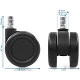 MID.YOU Set Kolesc Za Vrtljivi Stol Rolo Color, Črna, 5-Delni | Shoptok.si