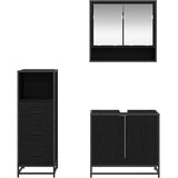  Set namještaja za kupaonicu 3 kom. Crni hrast 65 x 33 x 60 cm | shoptok.hr